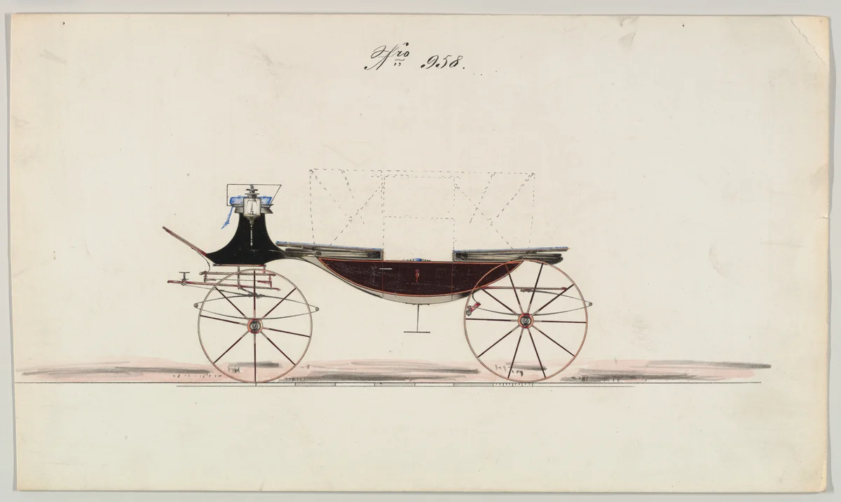 Landau #958 by Brewster & Co., drawing, 1850-1870