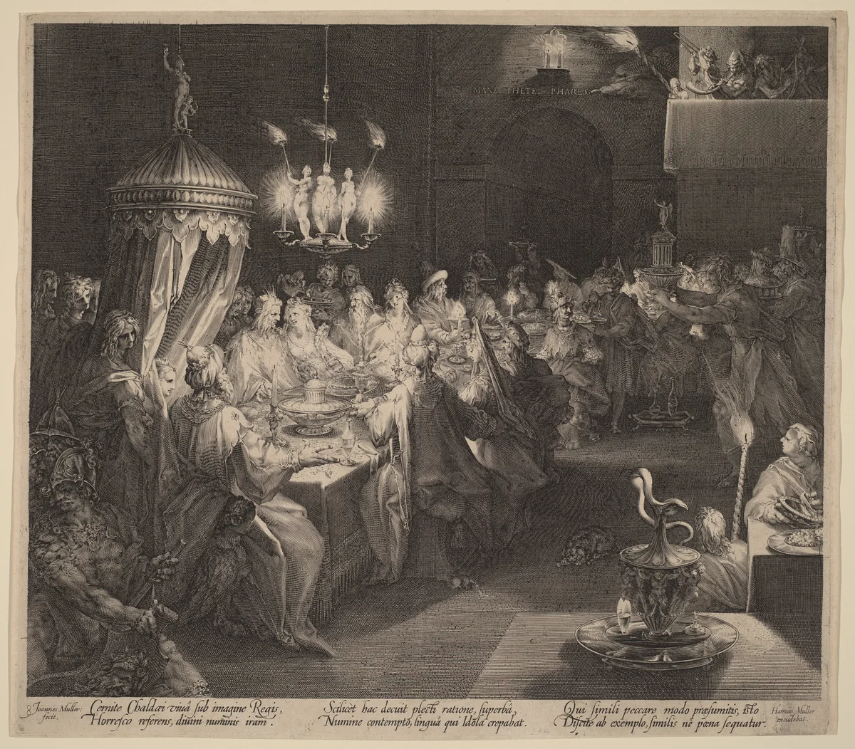 Belshazzar's Feast by Jan Muller, print, 1598