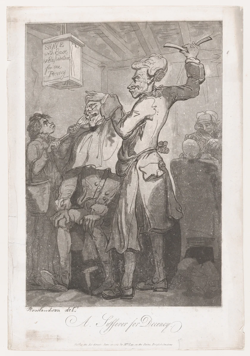 A Sufferer for Decency by Thomas Rowlandson, print, 1789