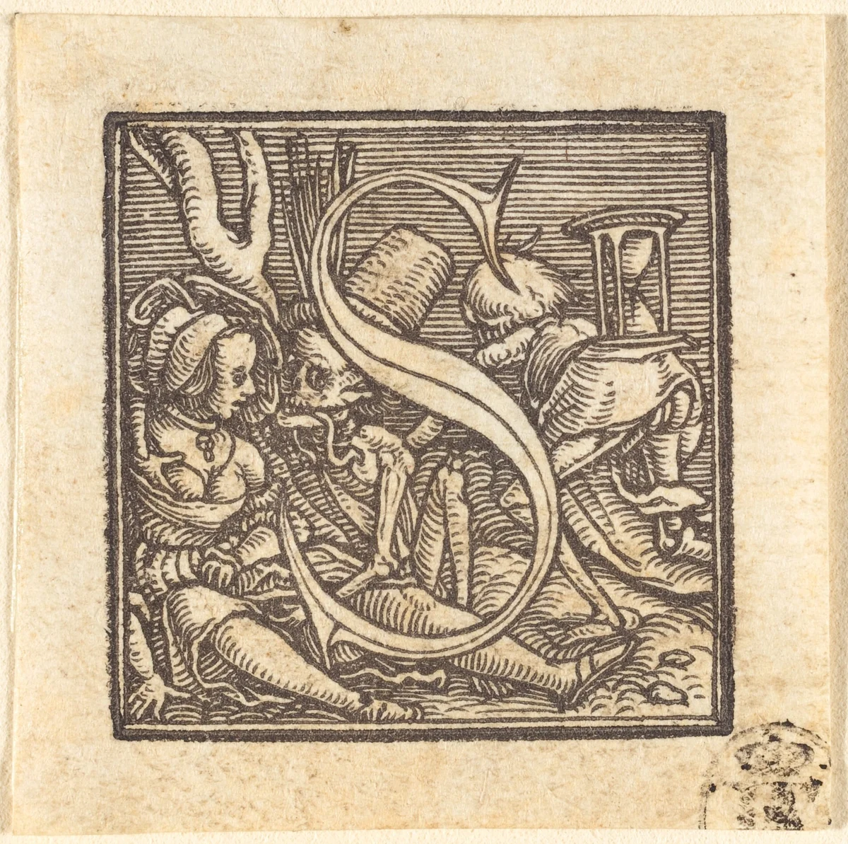 Letter S by Hans Lützelburger, print, 1518-1528
