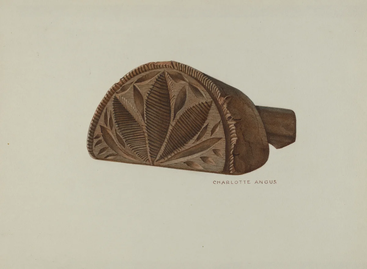 Pa. German Butter Mold by Charlotte Angus, index of american design, 1940