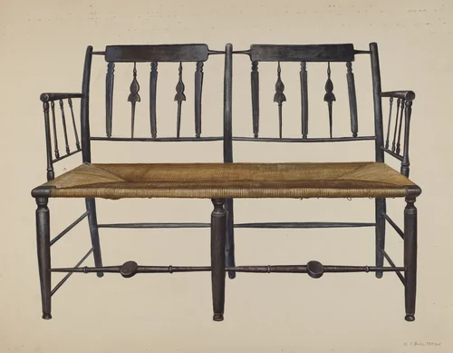 Settee by Amos C. Brinton, index of american design, 1942