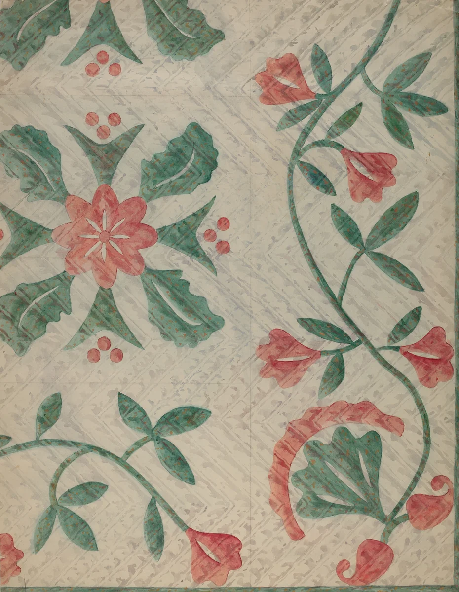 Quilt by Katherine Hastings, index of american design, 1937