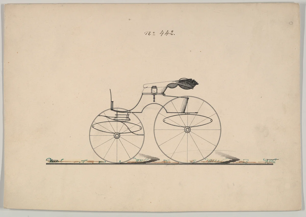 Design for Road (Morell) Wagon, no. 442 by Brewster & Co., drawing, 1850-1870