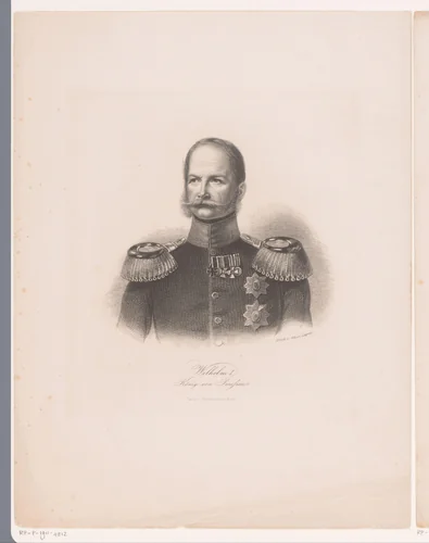 Portret van Wilhelm I, keizer van Duitsland by August Weger, print, 1861-1892