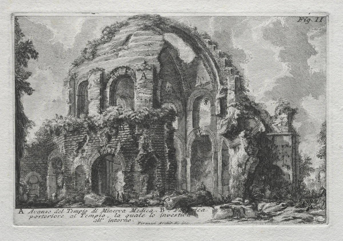 Avanzo del Tempio di Minerva Medica by Giovanni Battista Piranesi, print, 1745-1765