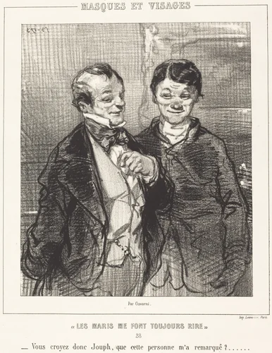 "Les Maris me font toujours rire" (Husbands Always Make Me Laugh) by Paul Gavarni, print, 1852-1853