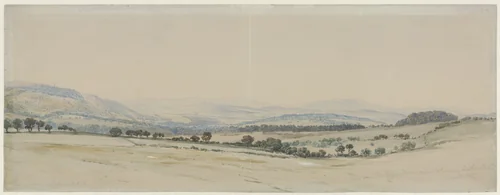 Heuvellandschap in Northumberland by William Turner, drawing, 1847