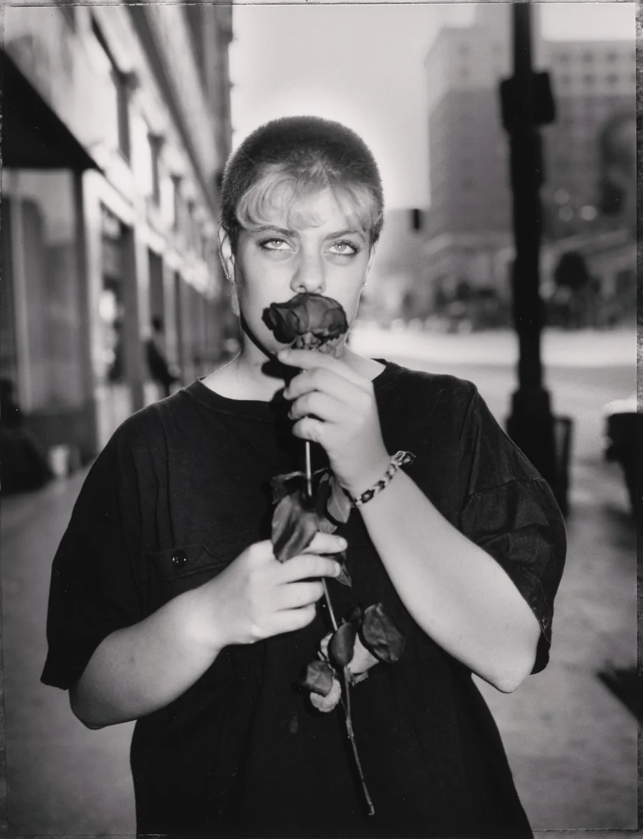 Macki with Red Rose by Jim Goldberg, photograph, 1989