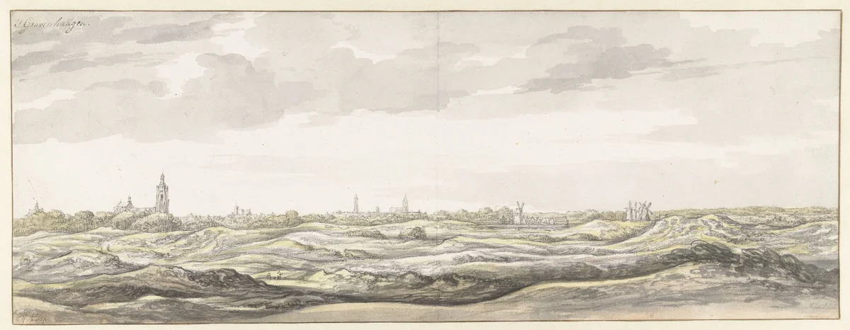 View of The Hague by Aelbert Cuyp, drawing, 1630-1691