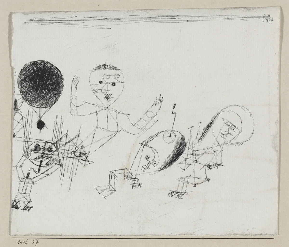 With the Dot by Paul Klee, drawing, 1916