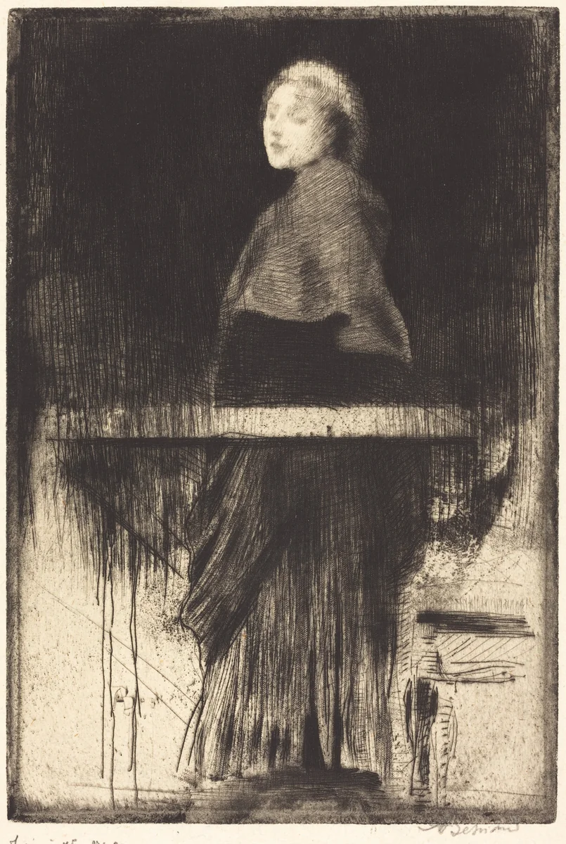 Woman in a Cape (La femme à la pèlerine) by Albert Besnard, print, 1889