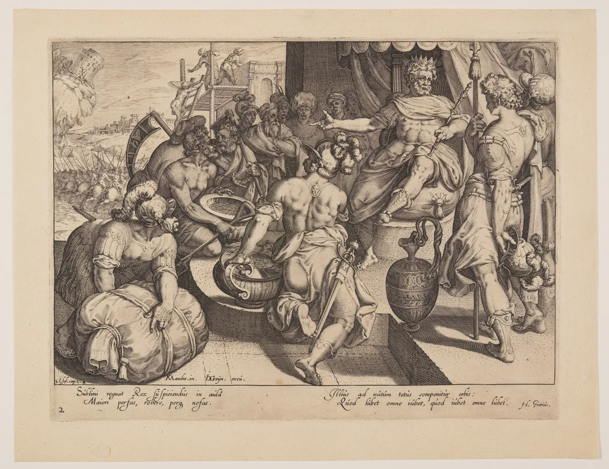 The King, from The Powers that Rule the World by Zacharias Dolendo, print, 1595-1596