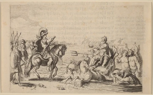 Alexander the Great and Neptune by Willem Basse, print, 1634