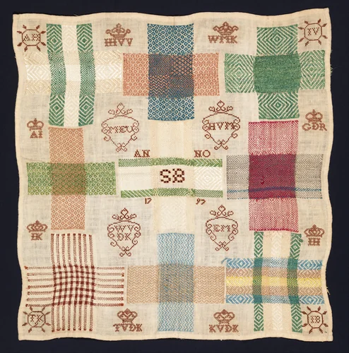 Darning sampler by Treijntje van der Kamp, textile, 1797