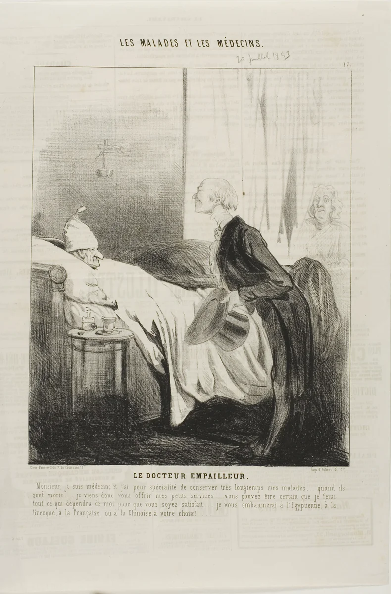 The Taxidermist Doctor by Charles-Émile Jacque, print, 1843