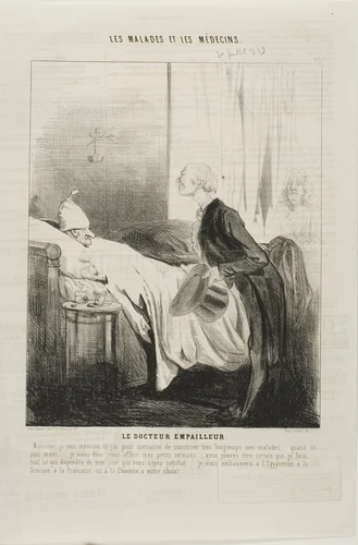 The Taxidermist Doctor by Charles-Émile Jacque, print, 1843