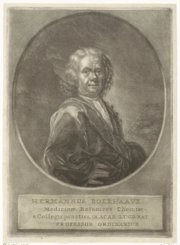 Portret van Hermanus Boerhaave by Johannes de Groot, print, 1722-1776