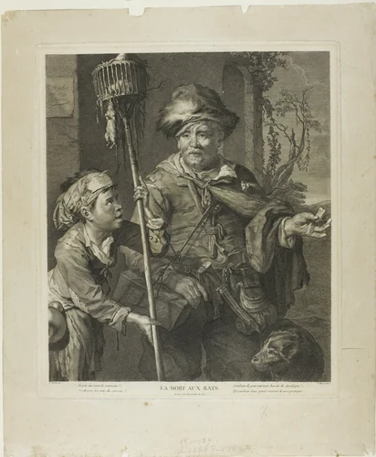 The Rat Catcher by Pierre François Basan, print, 1743-1797