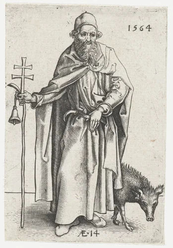 Heilige Antonius by Hieronymus Wierix, print, 1564