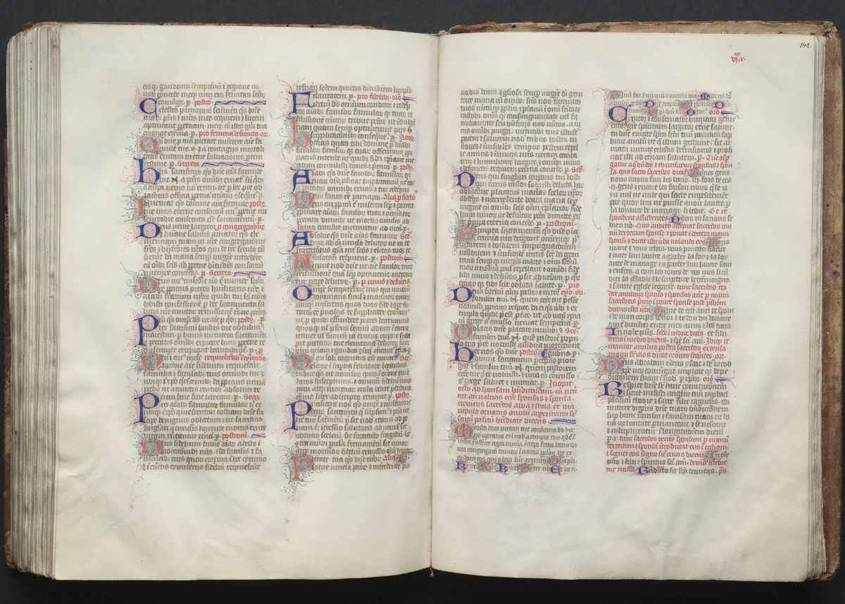 The Gotha Missal: Fol. 142r, Text by Master of the Boqueteaux, book, 1370-1380