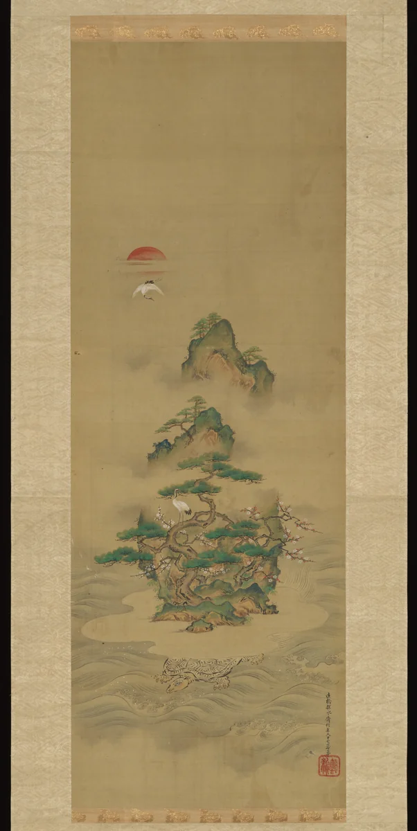 Mount Penglai with Eight Views of Xiao and Xiang by Kano Tansui, painting, 1800-1868
