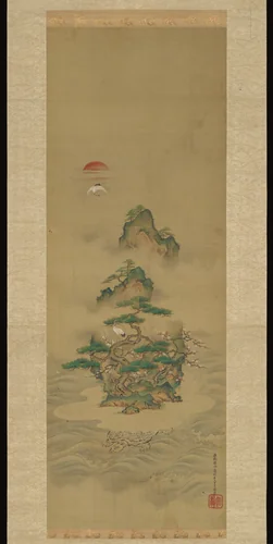 Mount Penglai with Eight Views of Xiao and Xiang by Kano Tansui, painting, 1800-1868