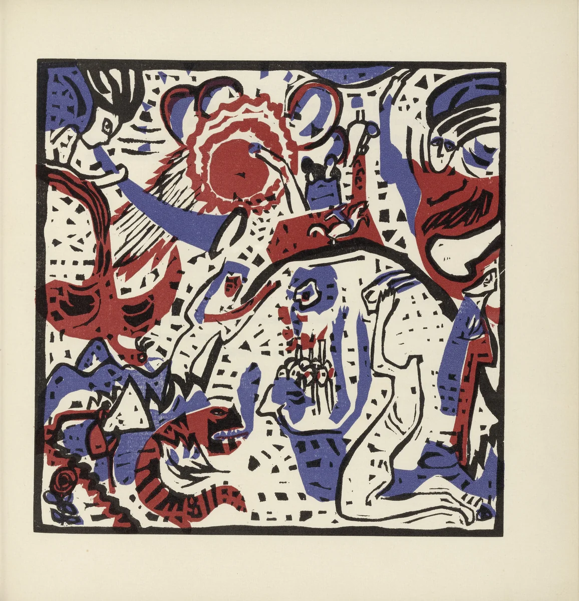 Great Resurrection (Grosse Auferstehung) (plate, folio 52) from Klänge (Sounds) by Wassily Kandinsky, illustrated book, 1913