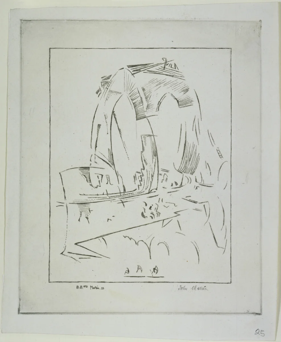 Brooklyn Bridge No. 2 by John Marin, print, 1913