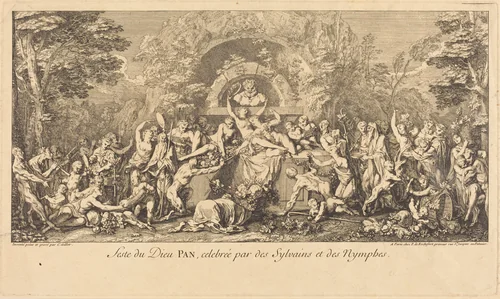 Feste du Dieu Pan, celebree par des Sylvains et des Nymphes (Feast of the God Pan Celebrated by Sylvans and Nymphs) by Claude Gillot, print, 1673-1722