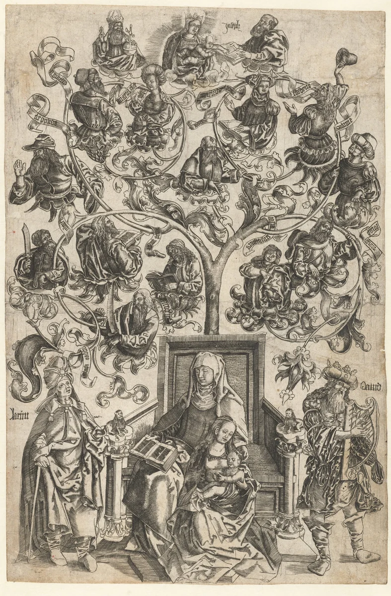 De stamboom van Maria by anonymous, print, 1500-1550