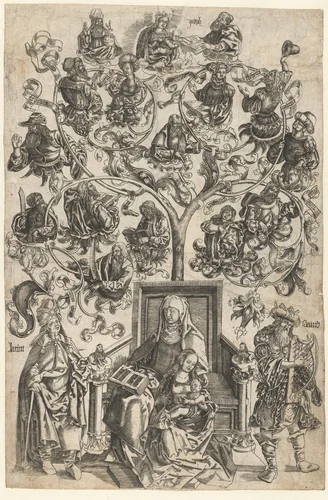 De stamboom van Maria by anonymous, print, 1500-1550