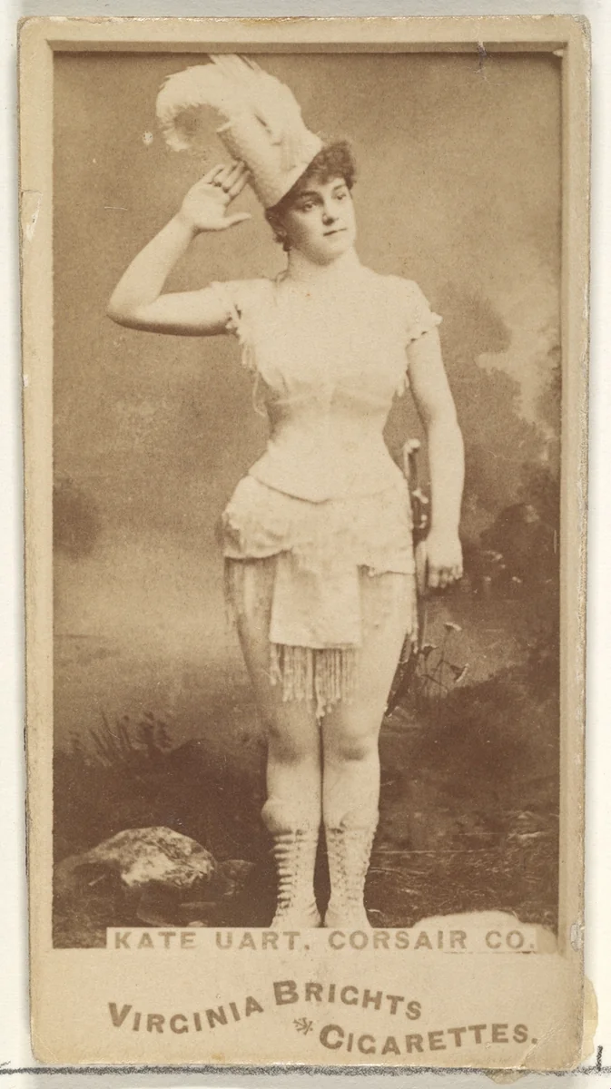 Kate Uart, Corsair Co., from the Actors and Actresses series (N45, Type 1) for Virginia Brights Cigarettes by Allen & Ginter, photograph, 1885-1891