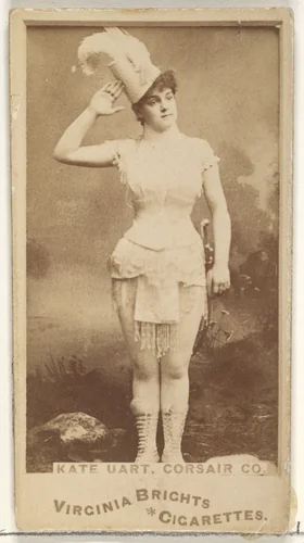 Kate Uart, Corsair Co., from the Actors and Actresses series (N45, Type 1) for Virginia Brights Cigarettes by Allen & Ginter, photograph, 1885-1891