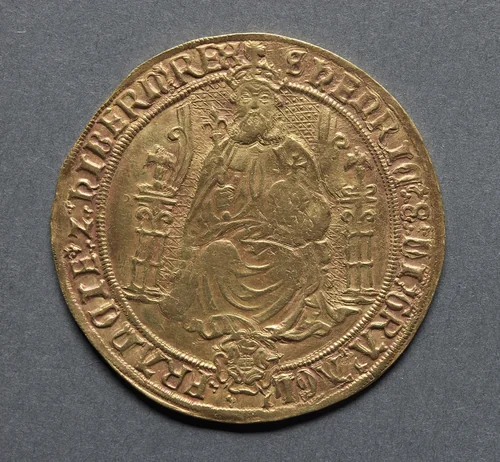 Sovereign (obverse) by Unknown, metalwork, 1544-1547