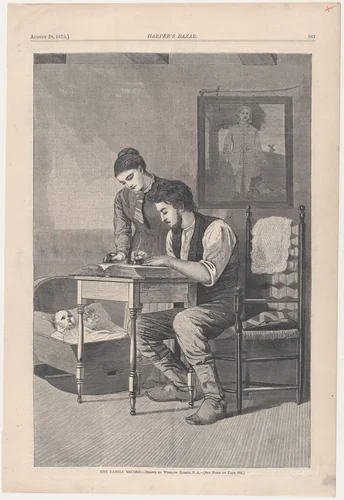 The Family Record, from "Harper's Bazar," Vol. VIII by Winslow Homer, print, 1875