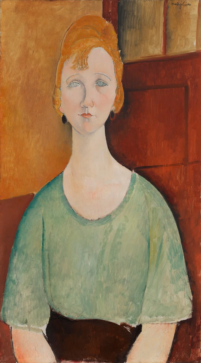 Girl in a Green Blouse by Amedeo Modigliani, painting, 1917