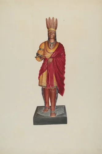 Cigar Store Indian by Ralph M. Lewis, index of american design, 1938