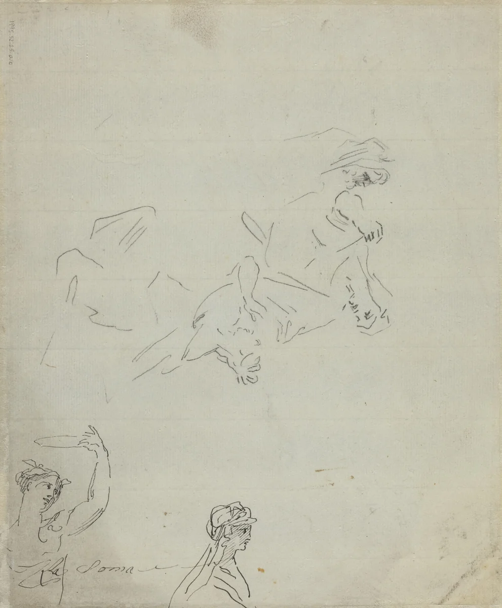 Figure Studies [verso] by Giovanni Battista Cipriani, drawing, 1727-1785