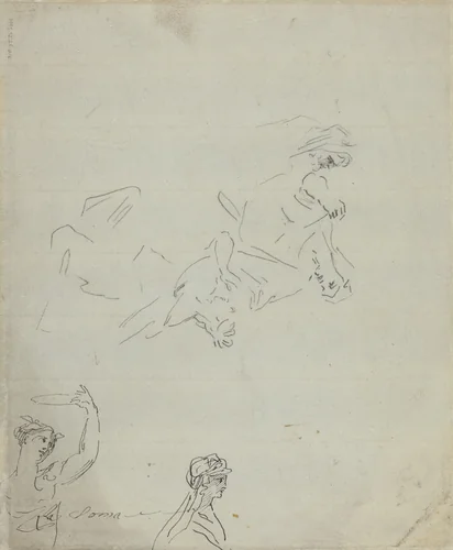 Figure Studies [verso] by Giovanni Battista Cipriani, drawing, 1727-1785