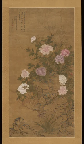 Tree Peonies by Yun Shouping, painting, 1644-1690