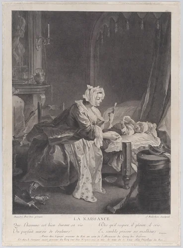 La Naissance by Jean-Joseph Baléchou, print, 1739-1749