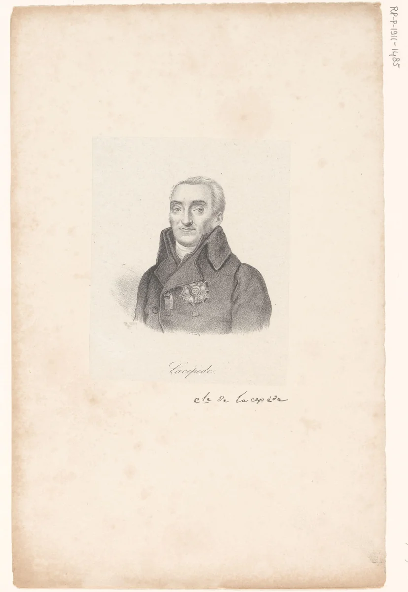 Portret van Bernard-Germain de Lacépède by anonymous, print, 1818-1842