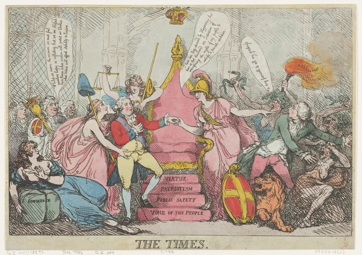 The Times by Thomas Rowlandson, print, 1788