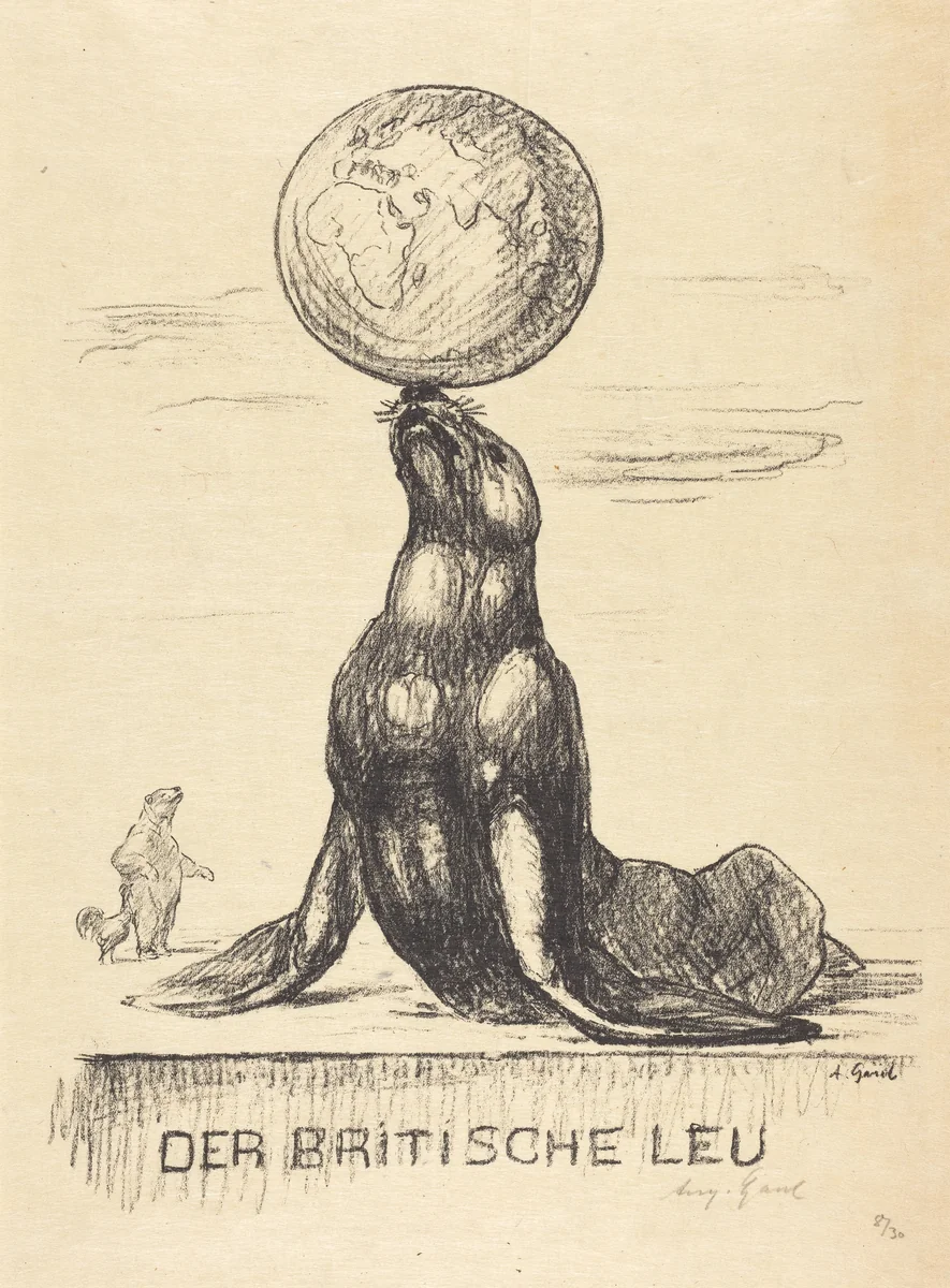The British Lion by August Gaul, print, 1869-1921