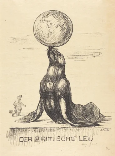 The British Lion by August Gaul, print, 1869-1921