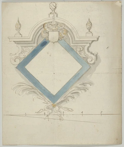 Epitaph with Lozenge-Shaped Panel by anonymous, drawing, 1678-1688