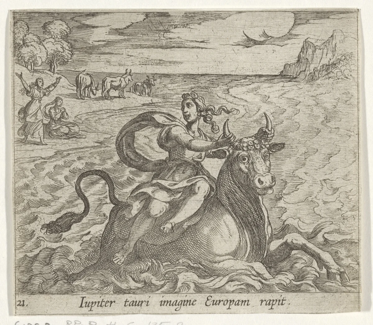 Roof van Europa by Antonio Tempesta, print, 1606-1638