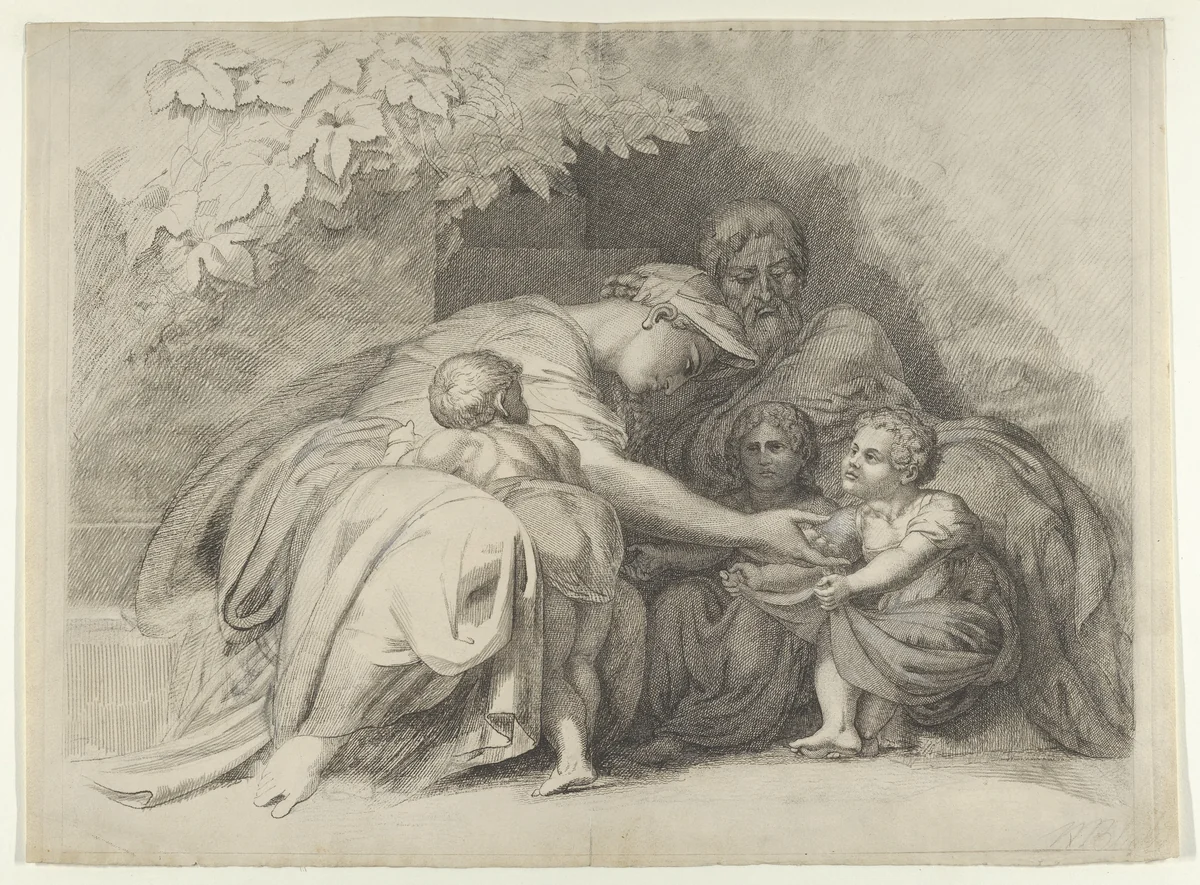 Anche a me, Madre mia! (Me too, mother!) by William Young Ottley, print, 1828