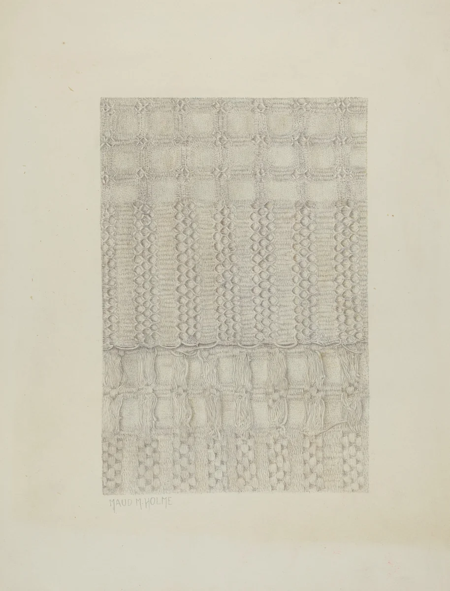 Handwoven Coverlet by Maud M Holme, index of american design, 1939